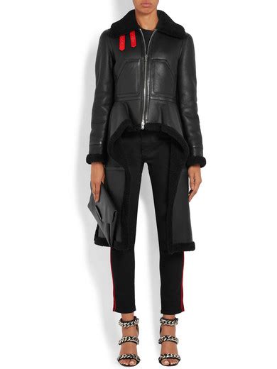 generic givenchy women's shearling asymmetric jacket|net a porter givenchy jacket.